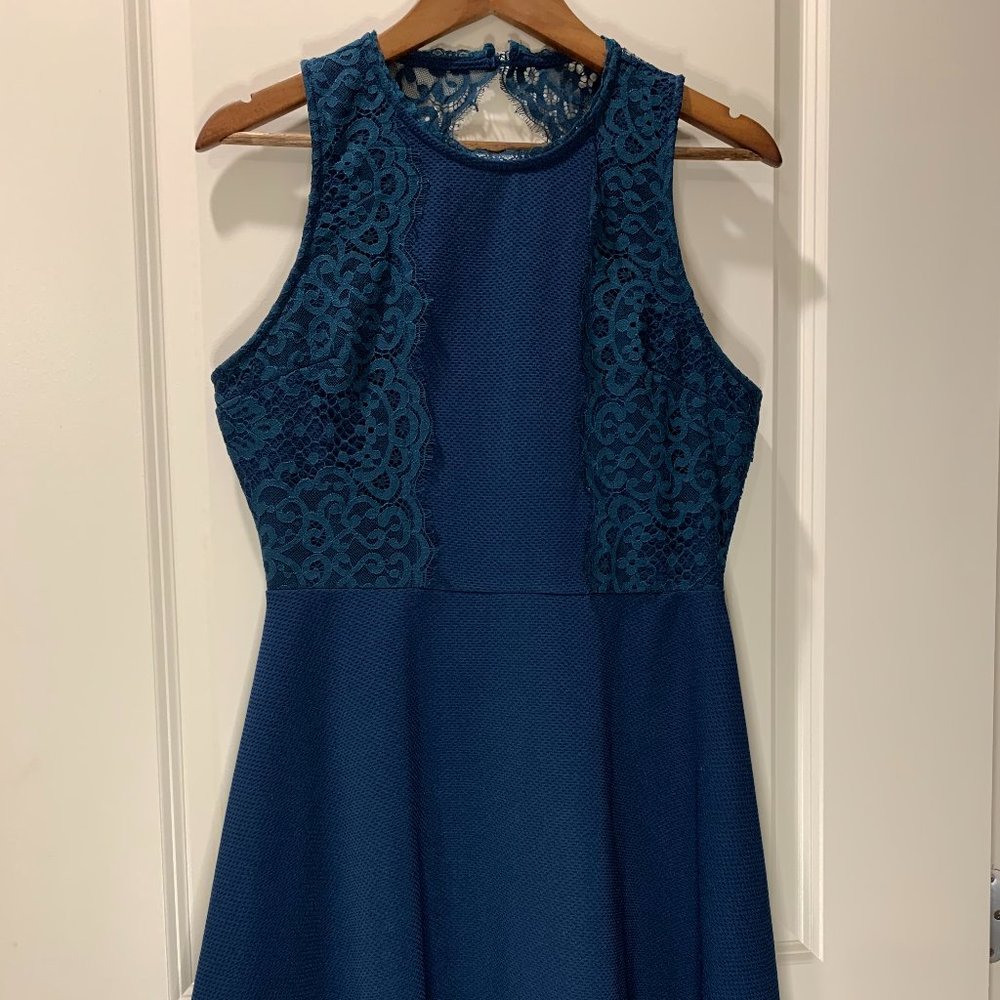 Francesca's Rita Lace Trim A-Line Dress